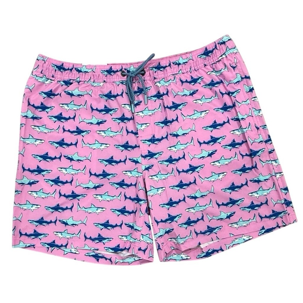 Member's Mark Pink Shark Print Resort Swim Trunks XL